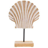 Whitewash Scallop Shell Lg