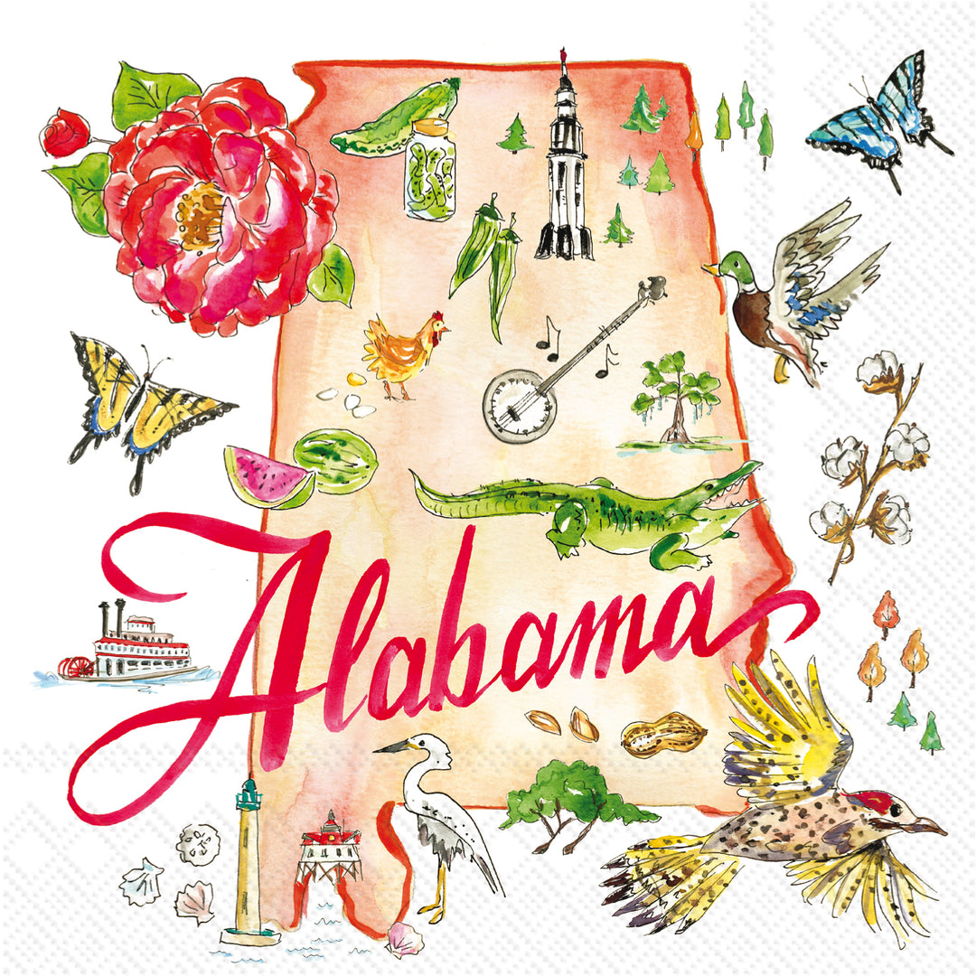 Alabama State Collection Cocktail Napkin