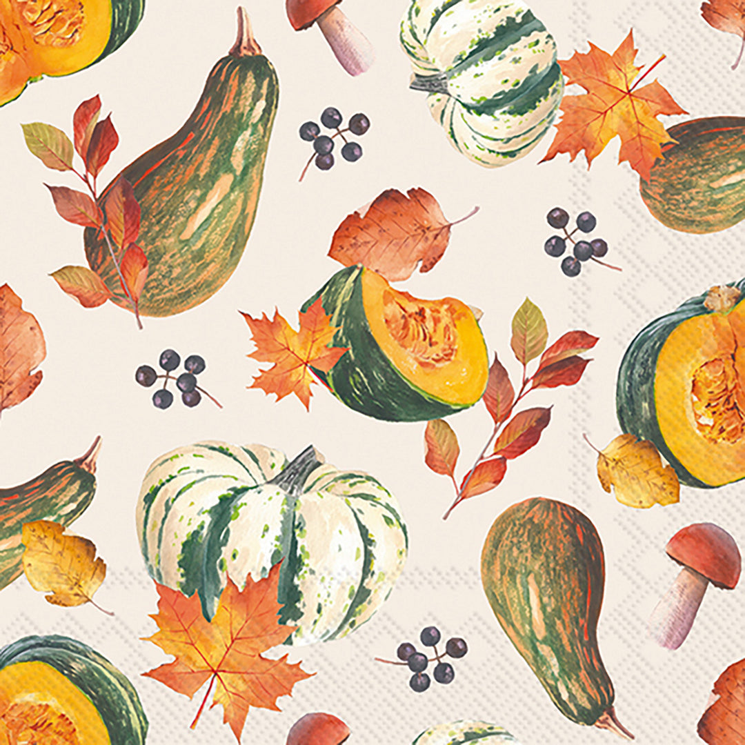 Fall Harvest Cocktail Napkin cream