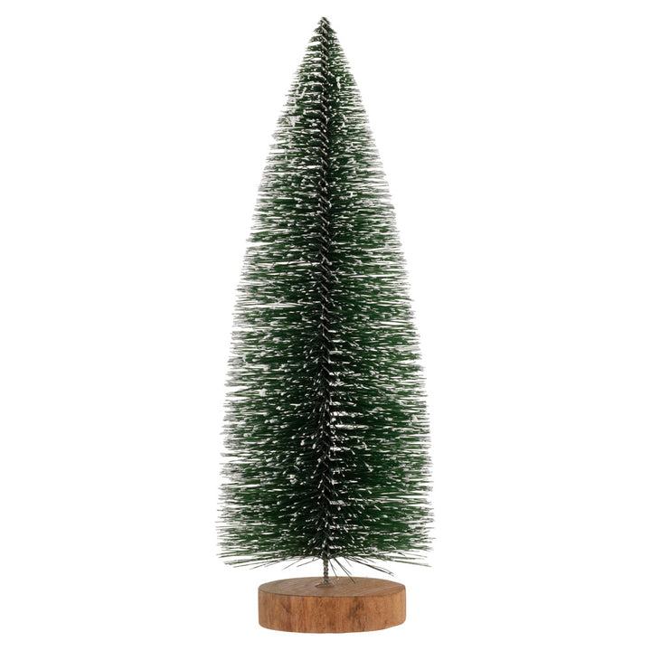 Green White Tipped Bottle Brush Trees (Set of 3)