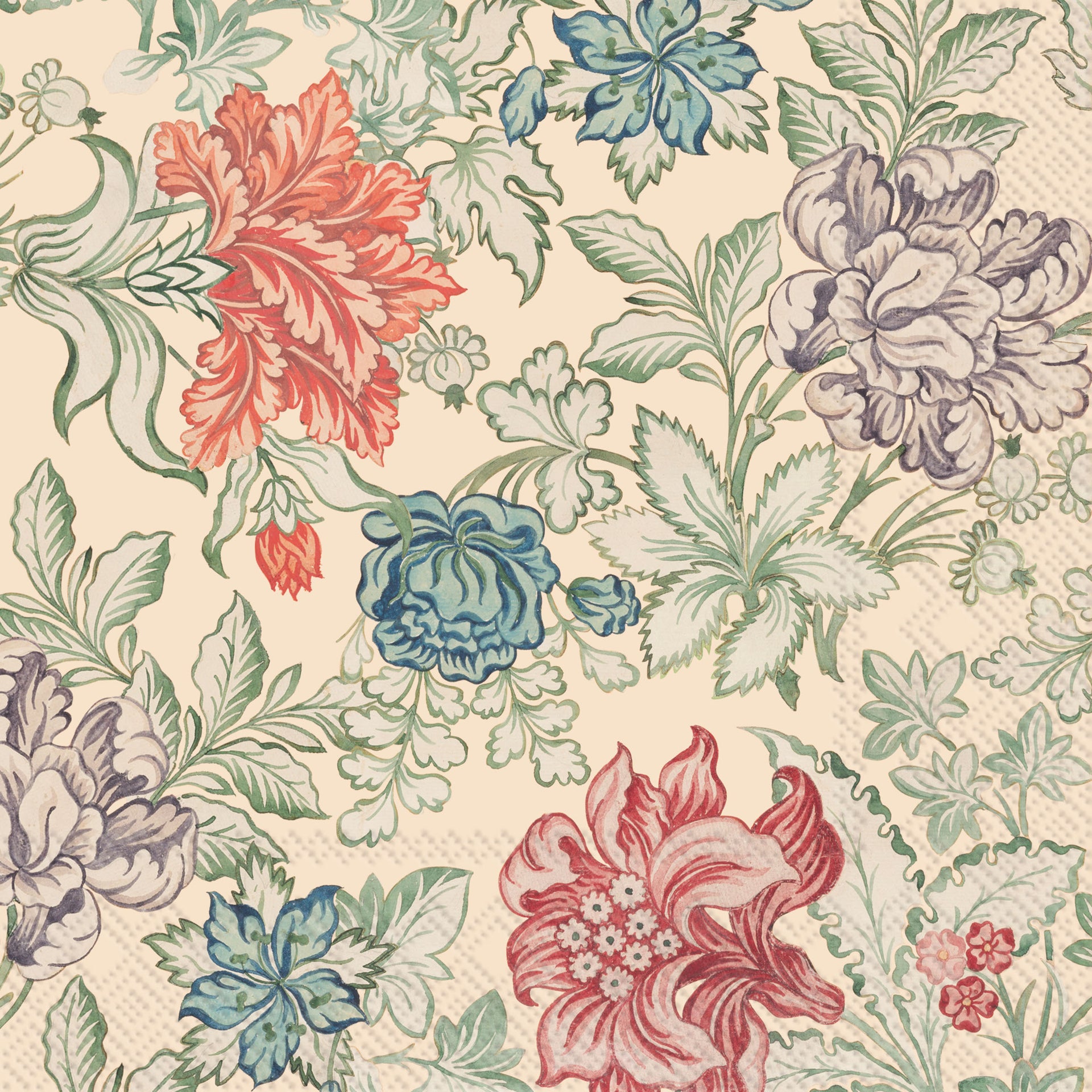 Rococo Silk Cocktail Napkin cream