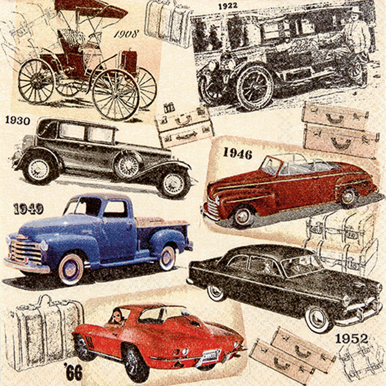 Classic Cars Lunch Napkin