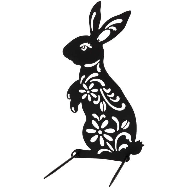 Floral Bunny Yard Stake