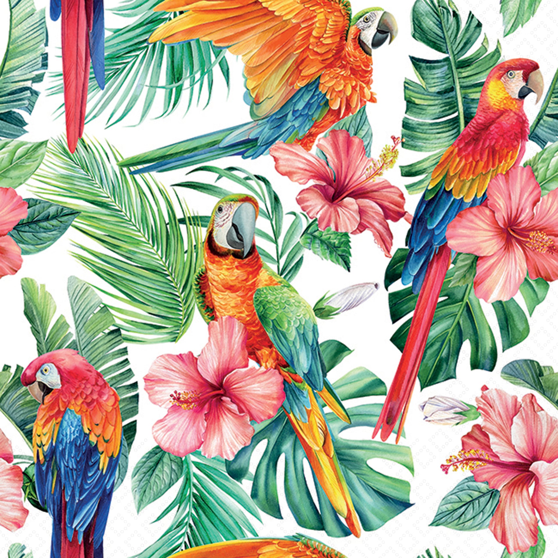Scarlet Macaw and Hibiscus Lunch Napkin