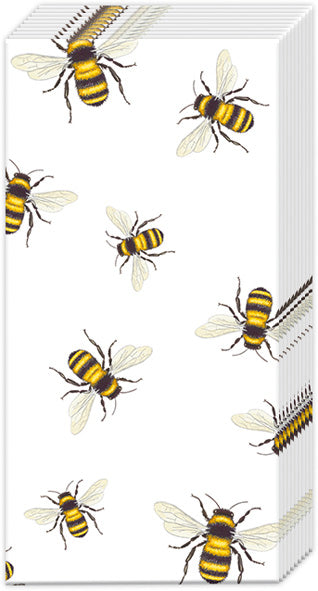 Save The Bees! Pocket Tissue White