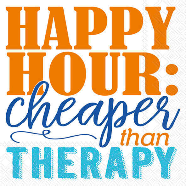 Cheaper Than Therapy Cocktail Napkin