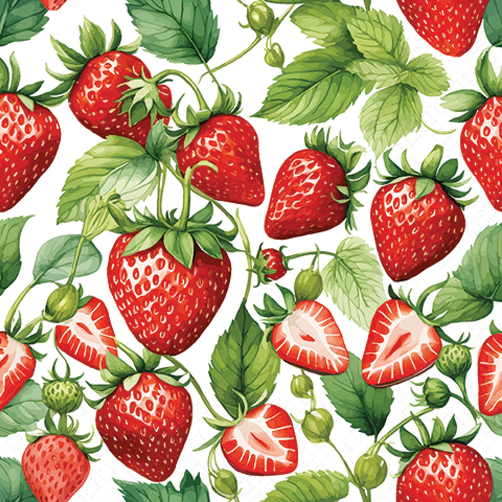 Fresh Strawberries Lunch Napkin