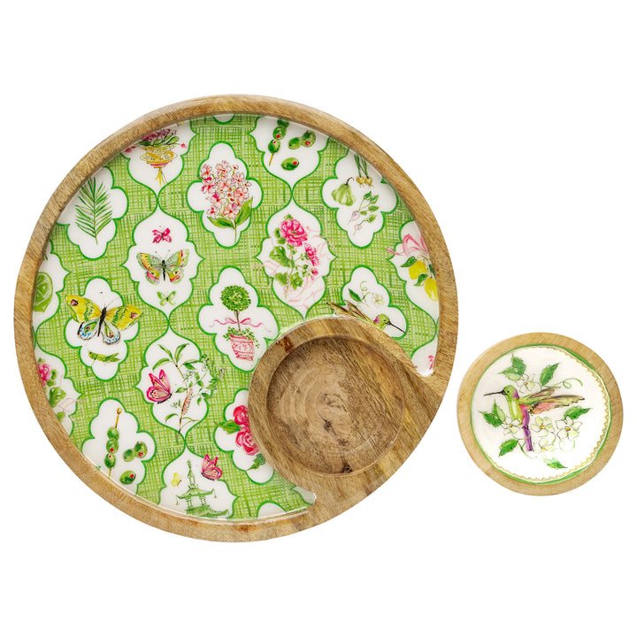 Garden Party Round Platter And Bowl
