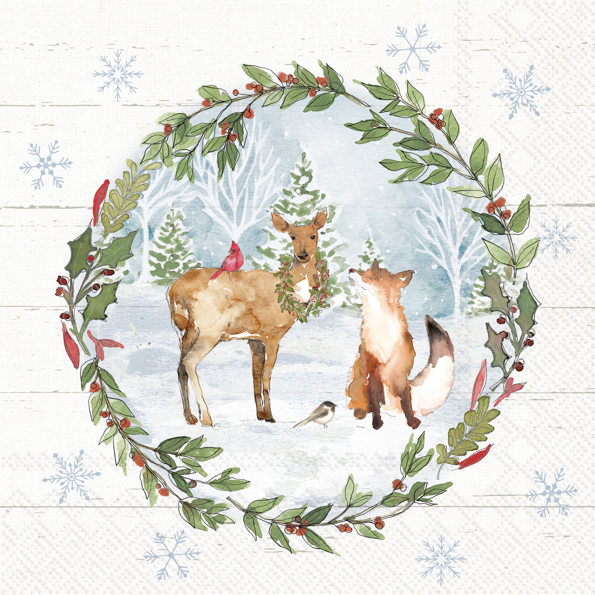 Country Christmas Lunch Napkin