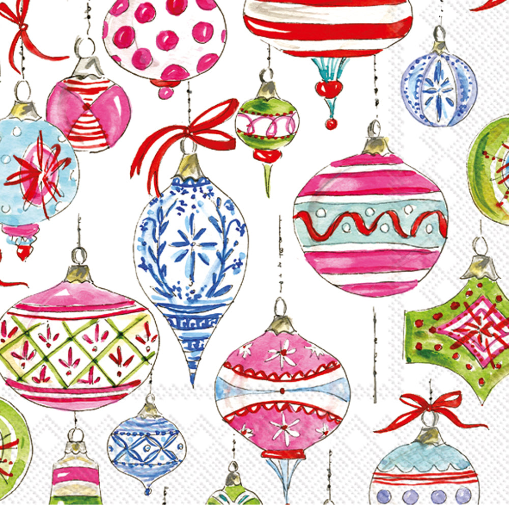 Merry Vintage Ornaments Cocktail Napkin