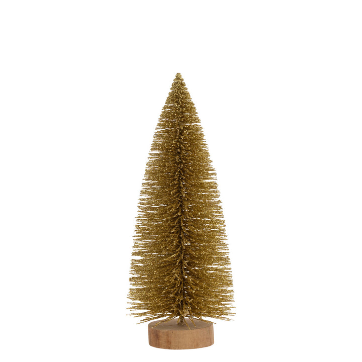 Gold Glitter Bottle Brush Trees (Set of 3)