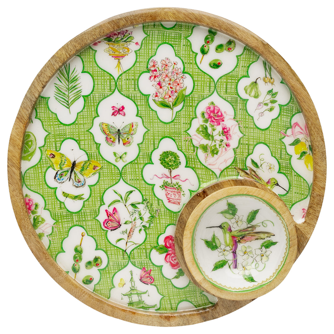 Garden Party Round Platter And Bowl