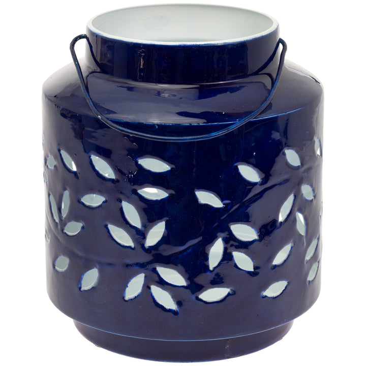 Navy Metal Outdoor Lantern Medium