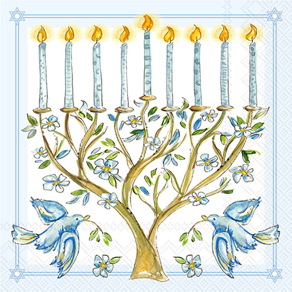 RB Menorah Cocktail Napkin