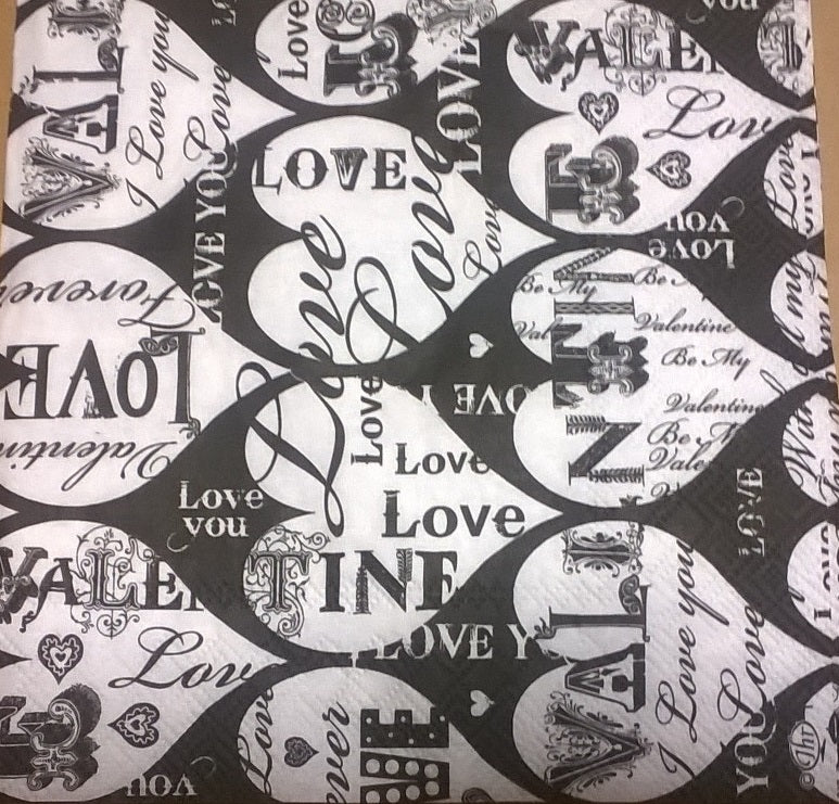 Forever Love Lunch Napkin Black