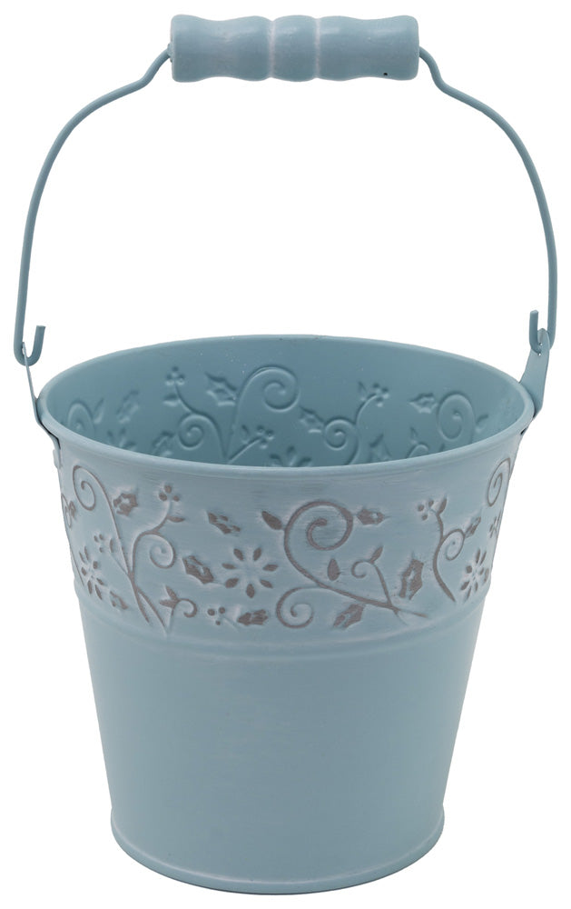 Small Blue Floral Accent Bucket