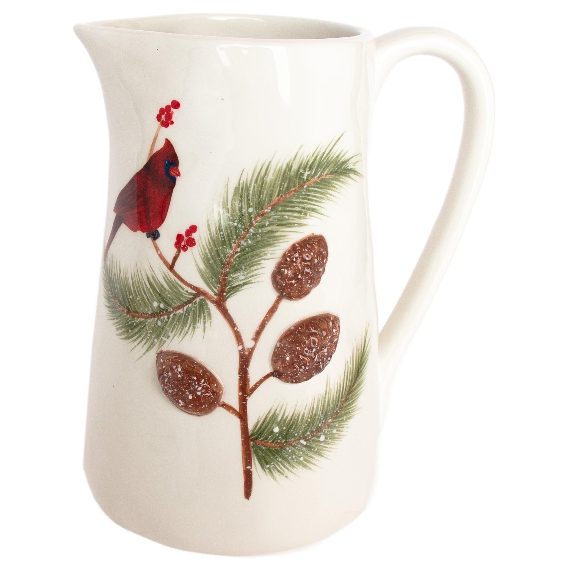 Pinecones And Cardinals Pitcher