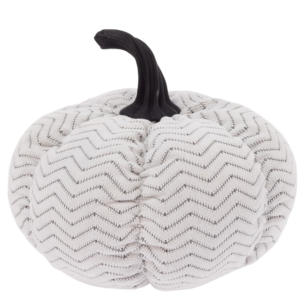 GREY CHEVRON PLUSH PUMPKIN