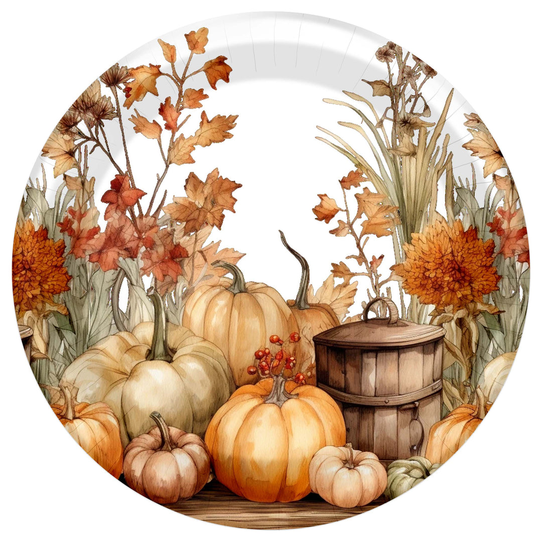 Autumn Abundance Round Dessert Plate