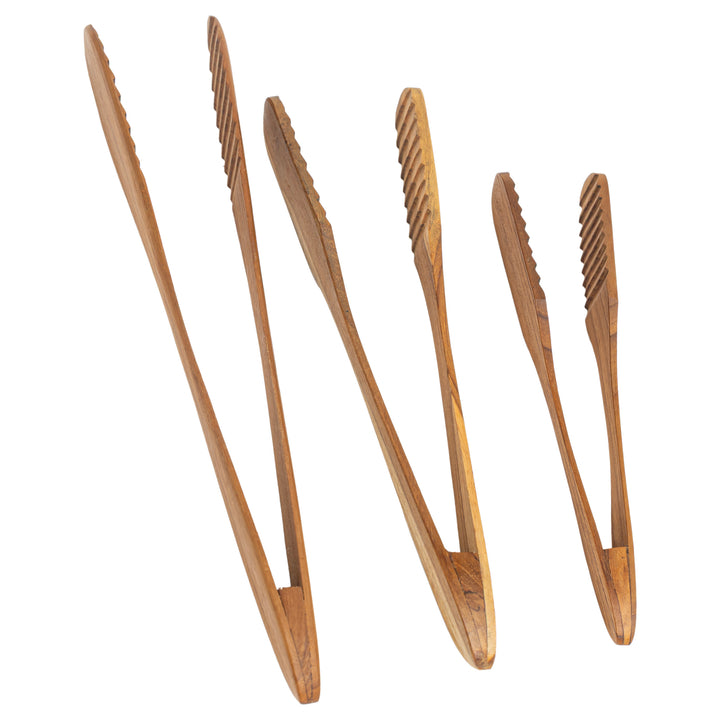 Teak Tongs s/3