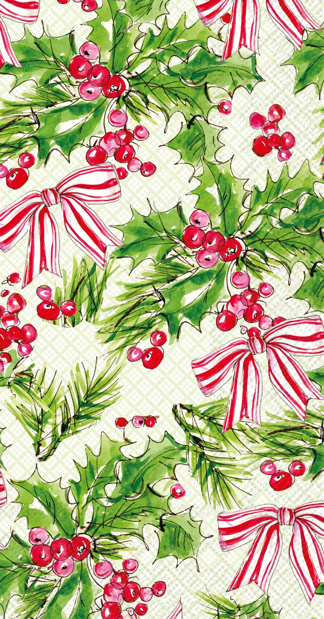 Pink Holly Bows Guest Towel