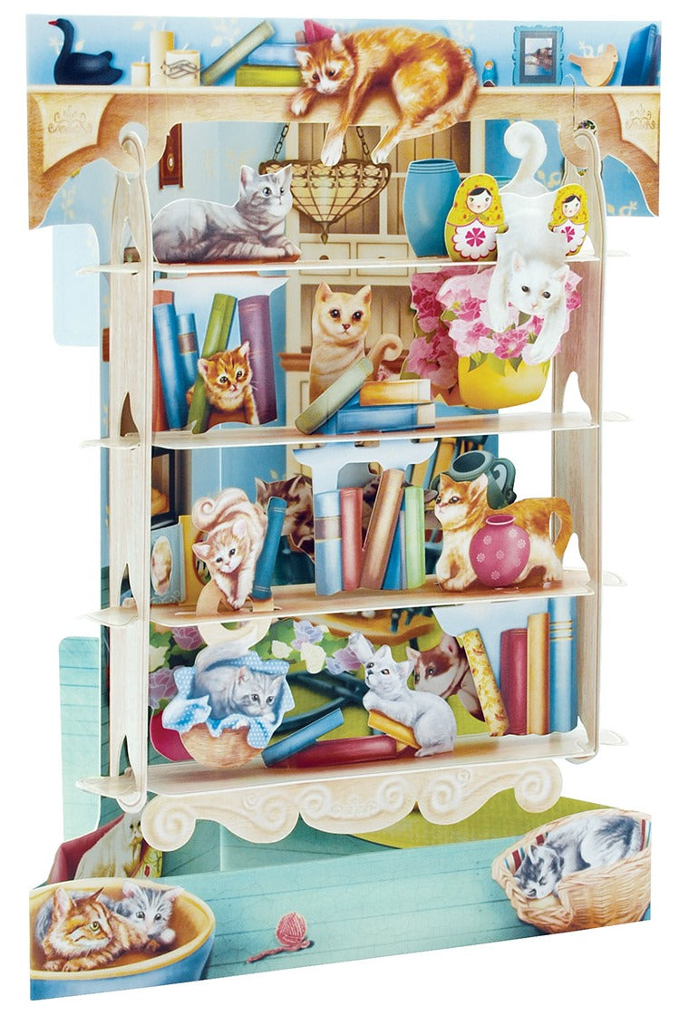 CARD/CATS ON BOOKSHELVES