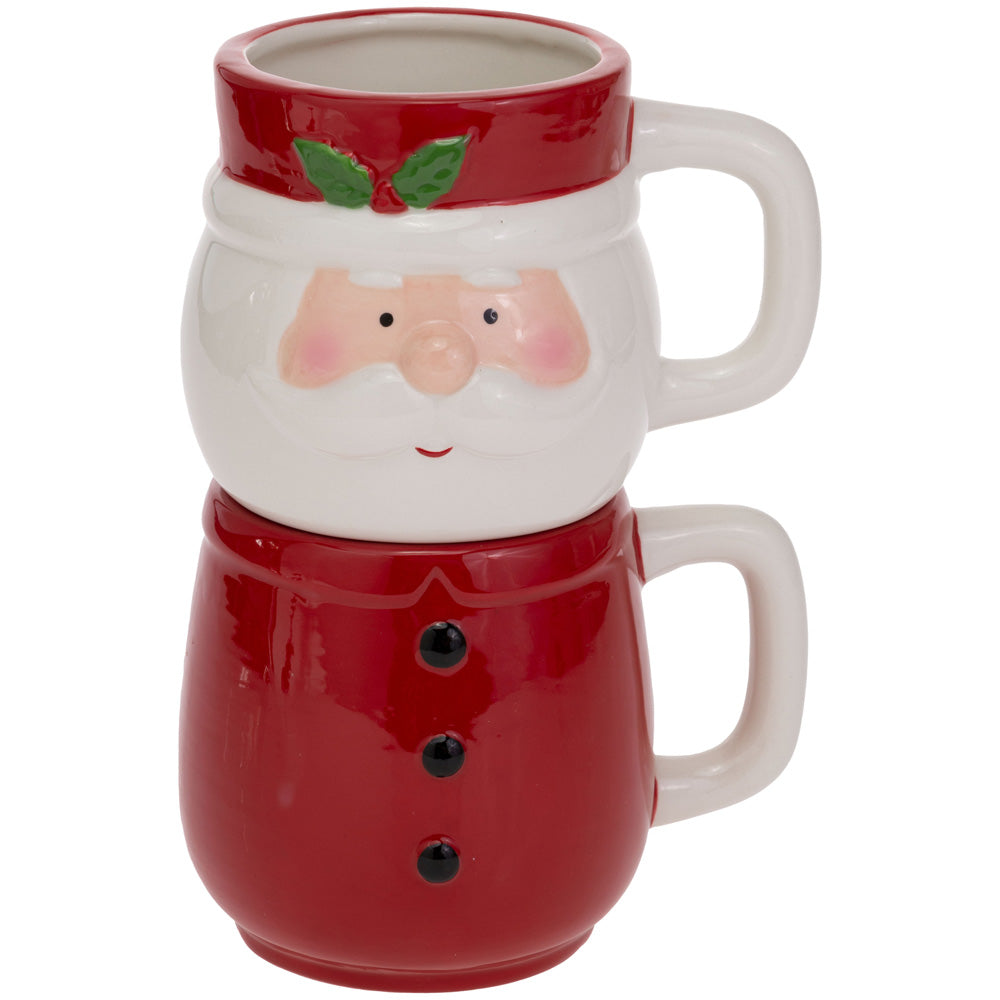 Festive Santa Stack Mug Duo