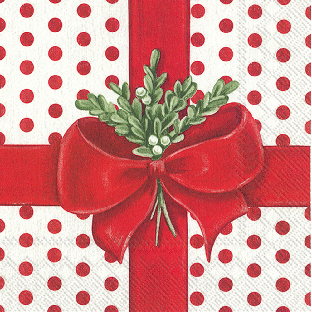 A Present For You Lunch Napkin White Red