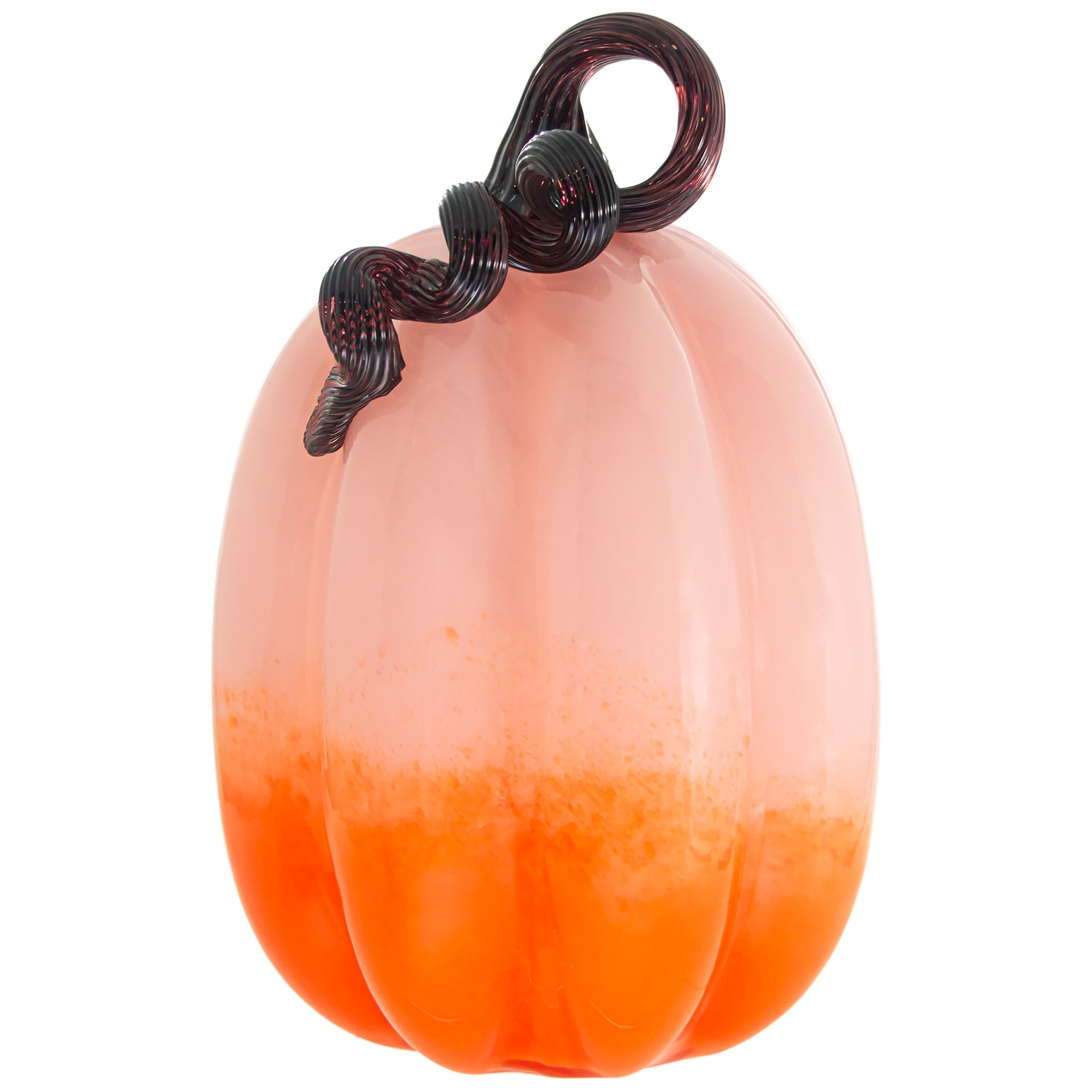 Ombre Pink and Orange Glass Pumpkin Large