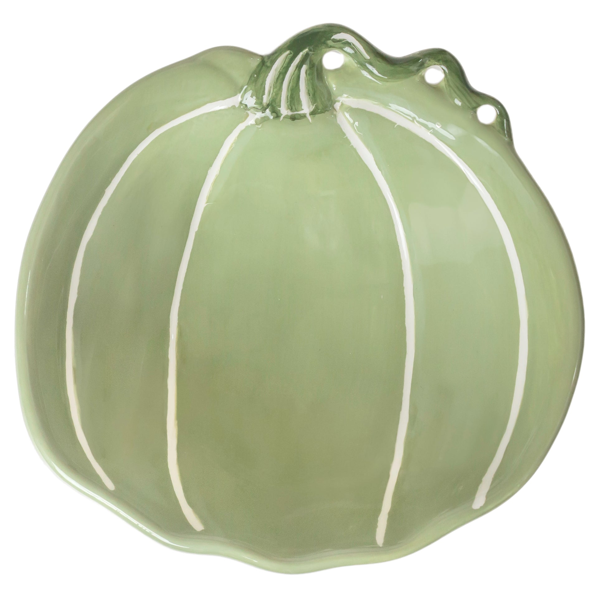 Green and White Pumpkin Bowl Large