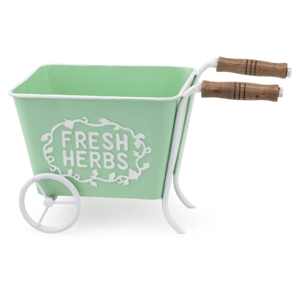 Fresh Herbs Cart Planter Mint Green