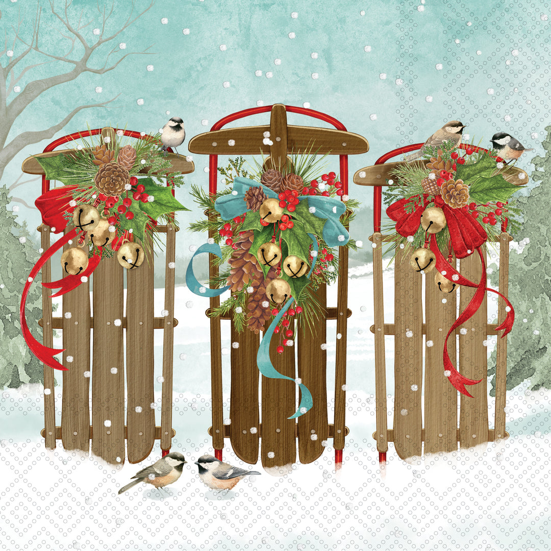 Tree Farm Sleighs Cocktail Napkin