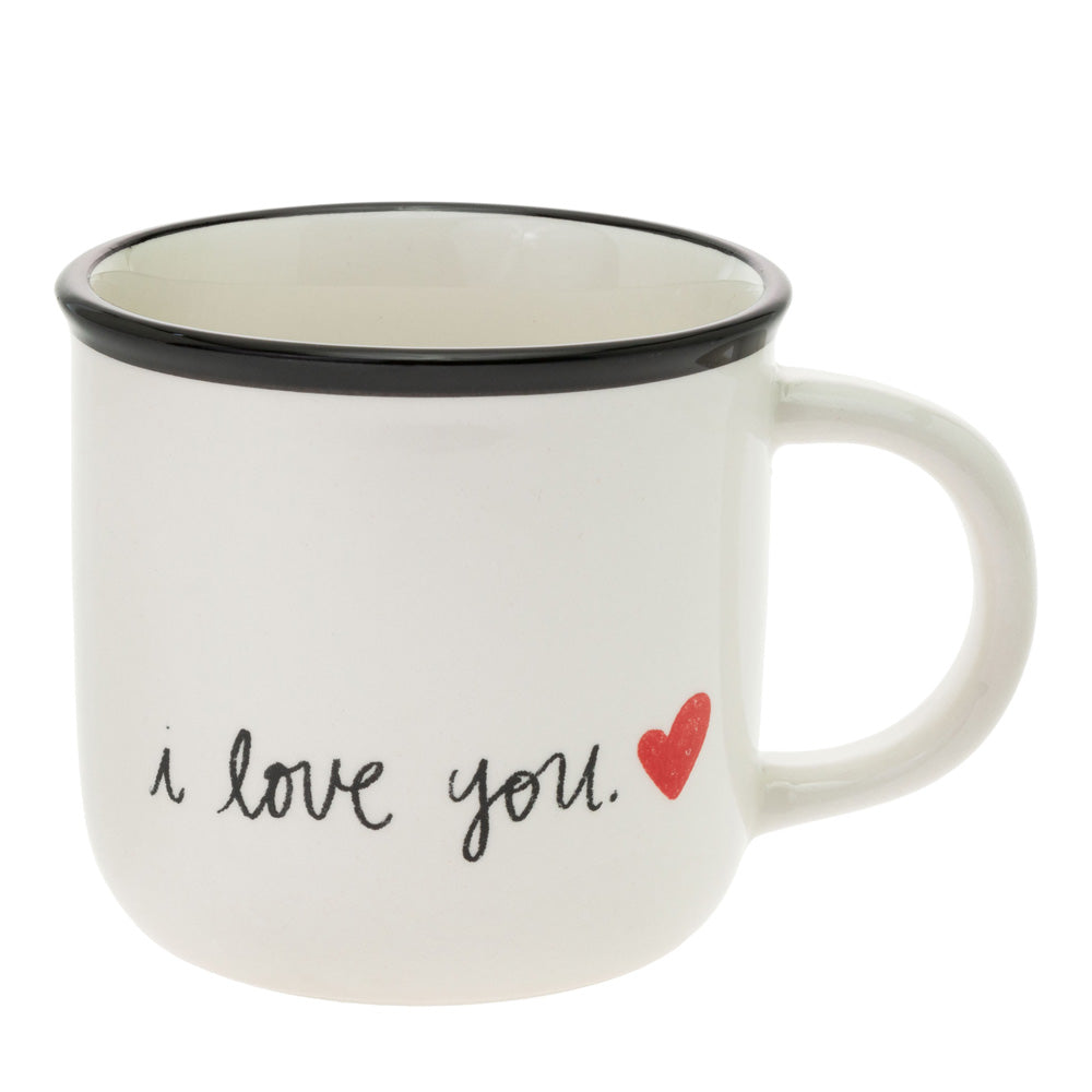 HANDWRITTEN HEART MUG SINGLE I LOVE YOU