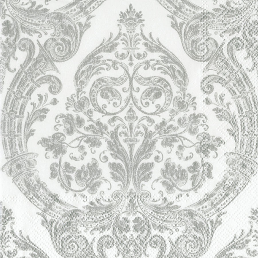 Grandeur Lunch Napkin White Silver