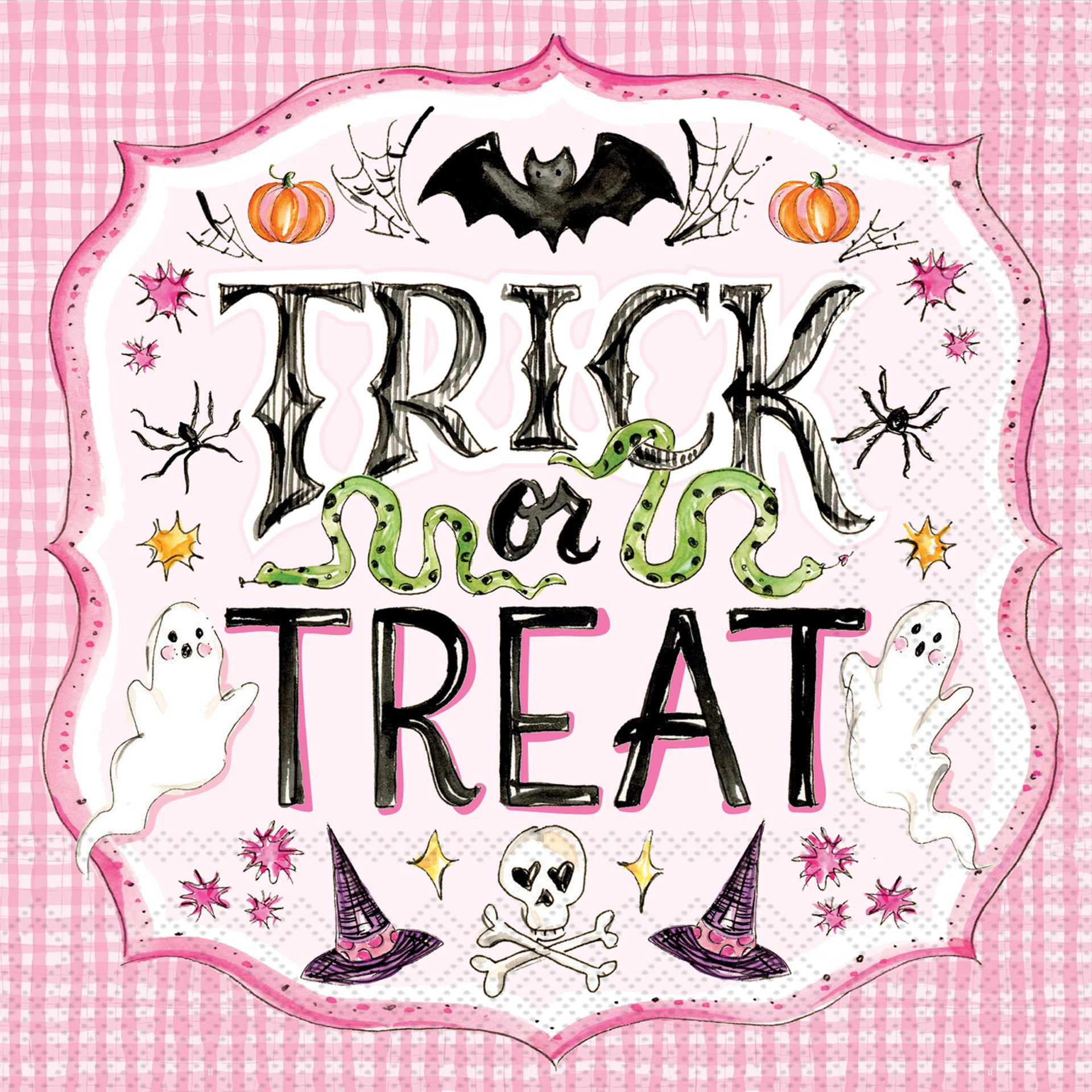 Pink Trick Or Treat Lunch Napkin