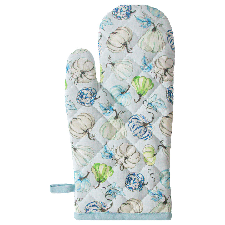 Blue Chinoiserie Oven Mitt and Potholder Set
