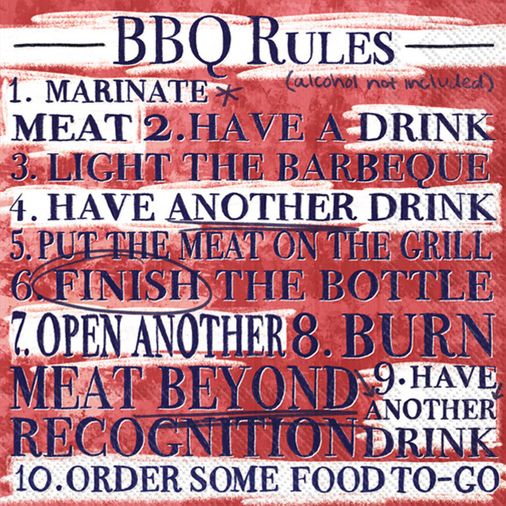 Bbq Rules Cocktail Napkin