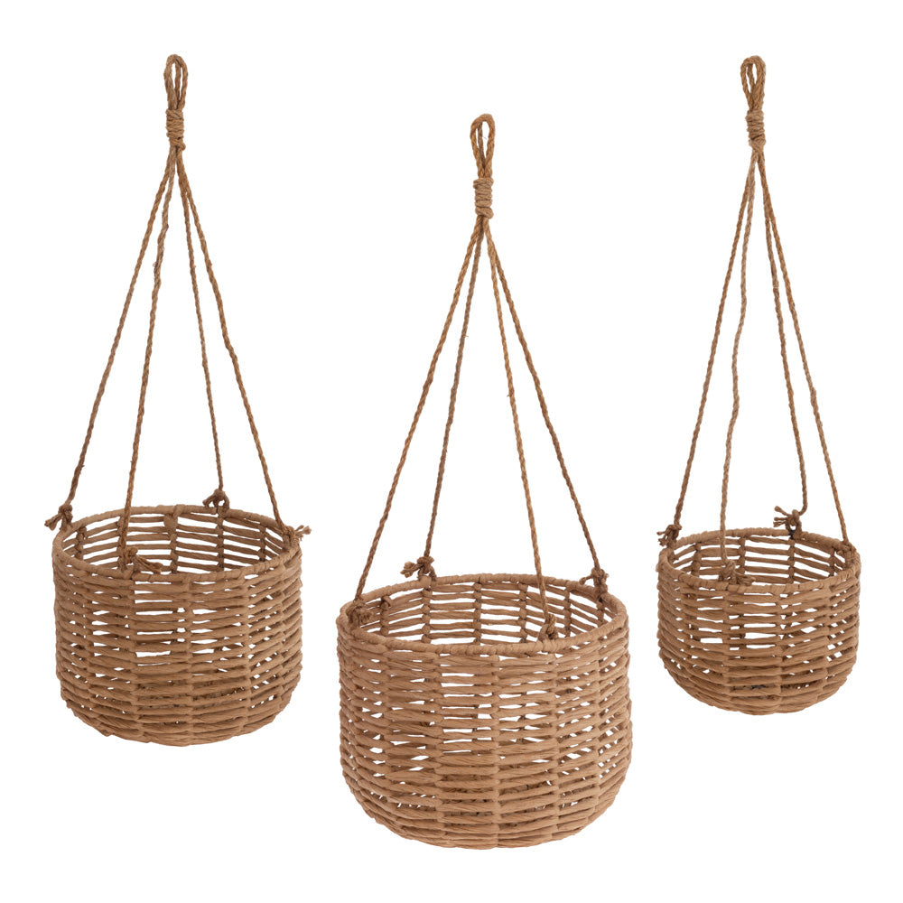 Natural Hanging Baskets (Set Of 3)