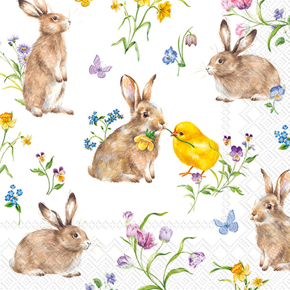 Easter Friends Cocktail Napkin White