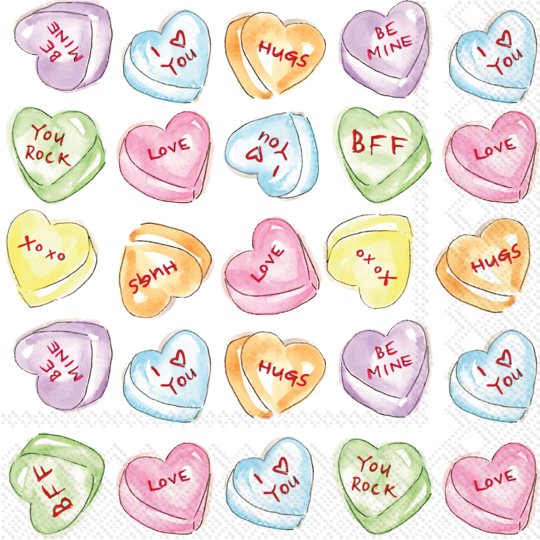 Candy Hearts Cocktail Napkin
