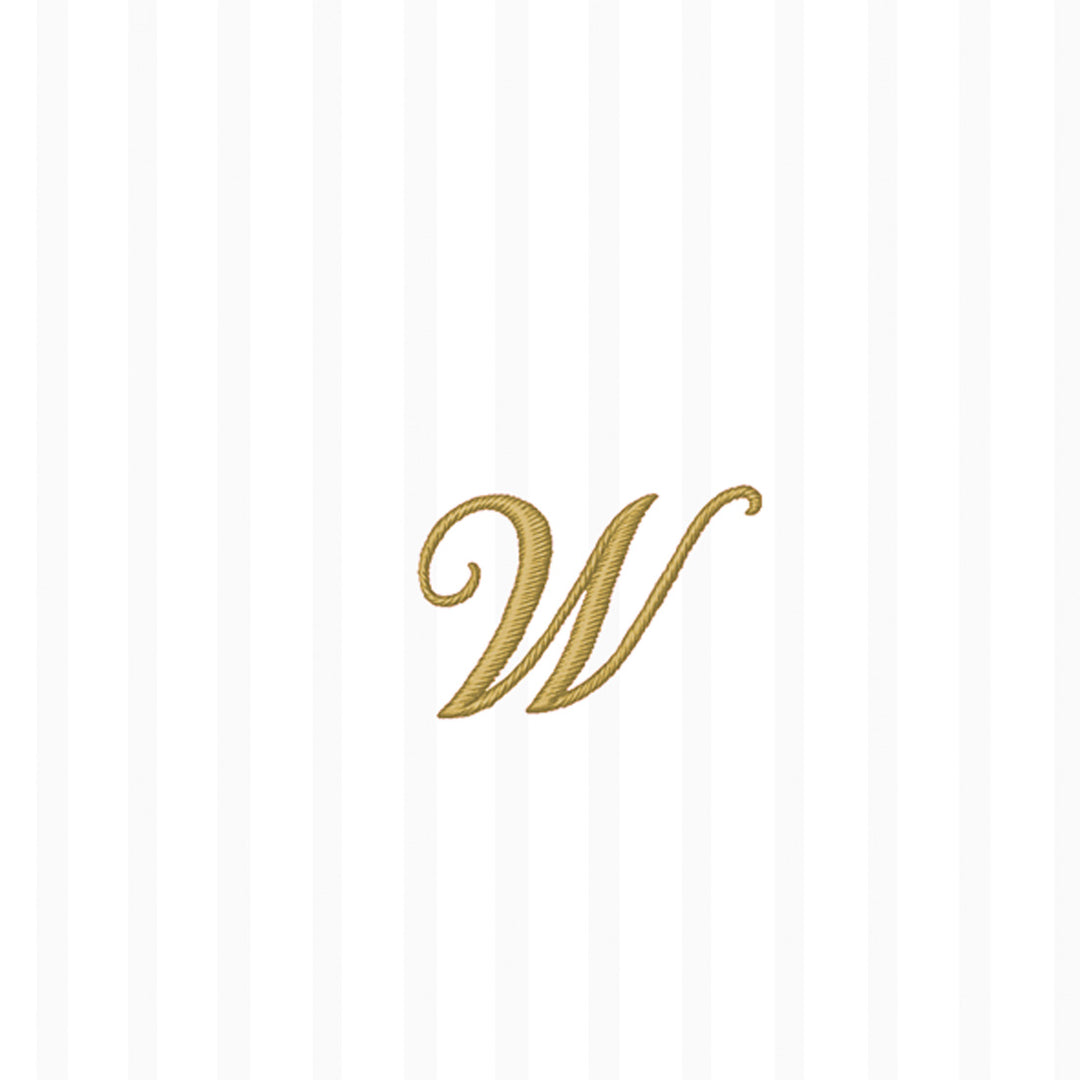Stripes Again Cocktail Napkin Monogram W Cream