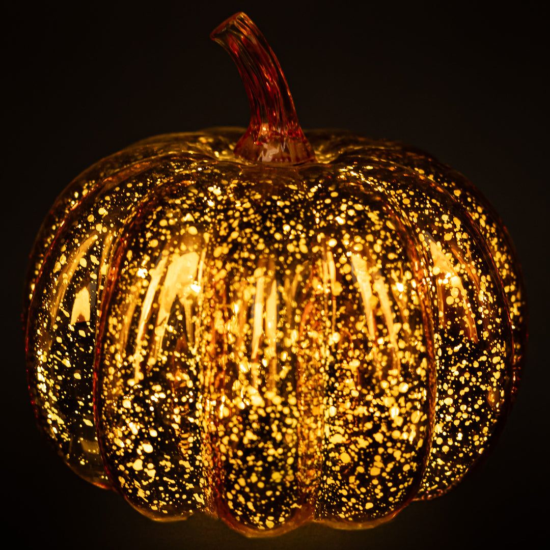 Orange Starry Glass Pumpkin Small
