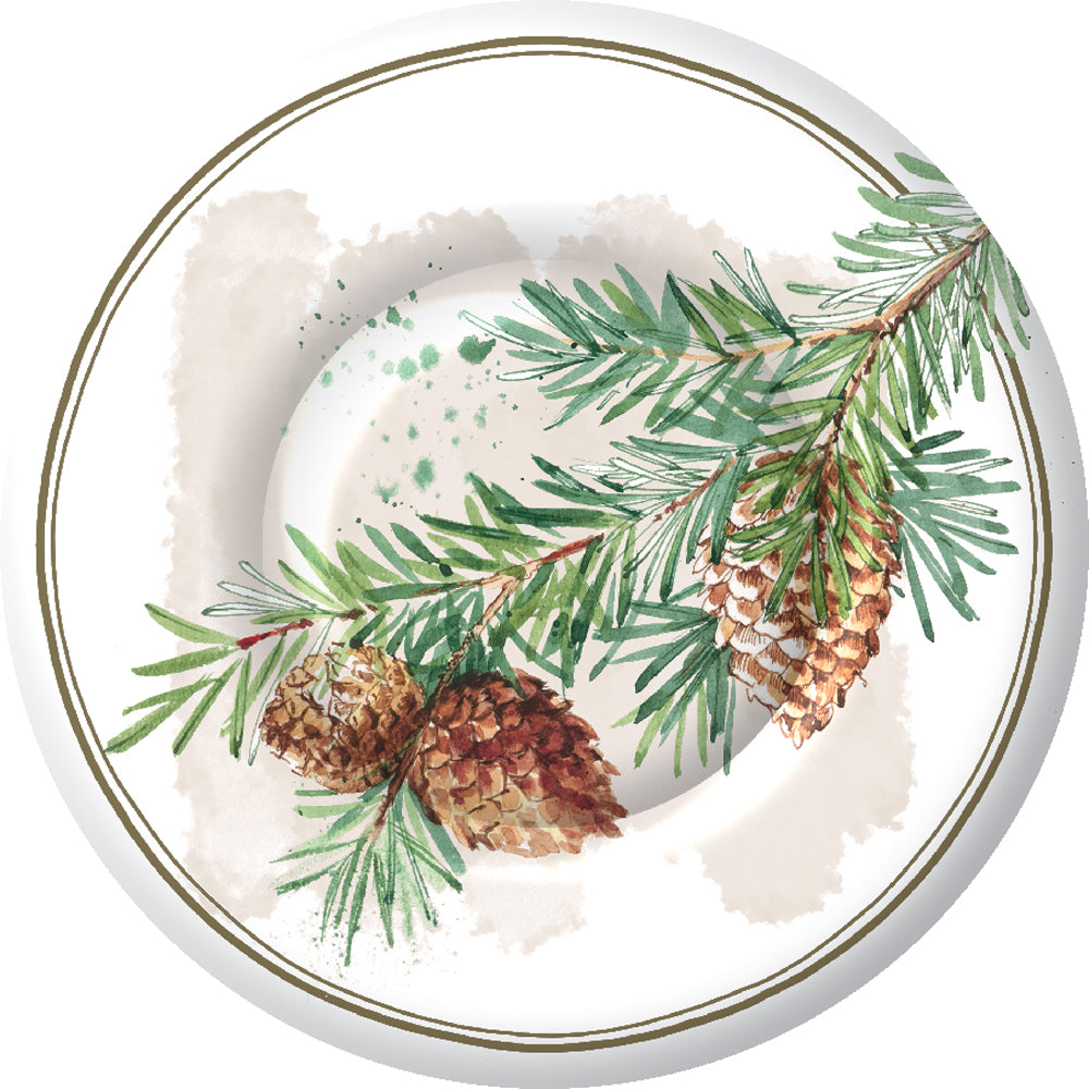 Decorative Branches Round Dessert Plate