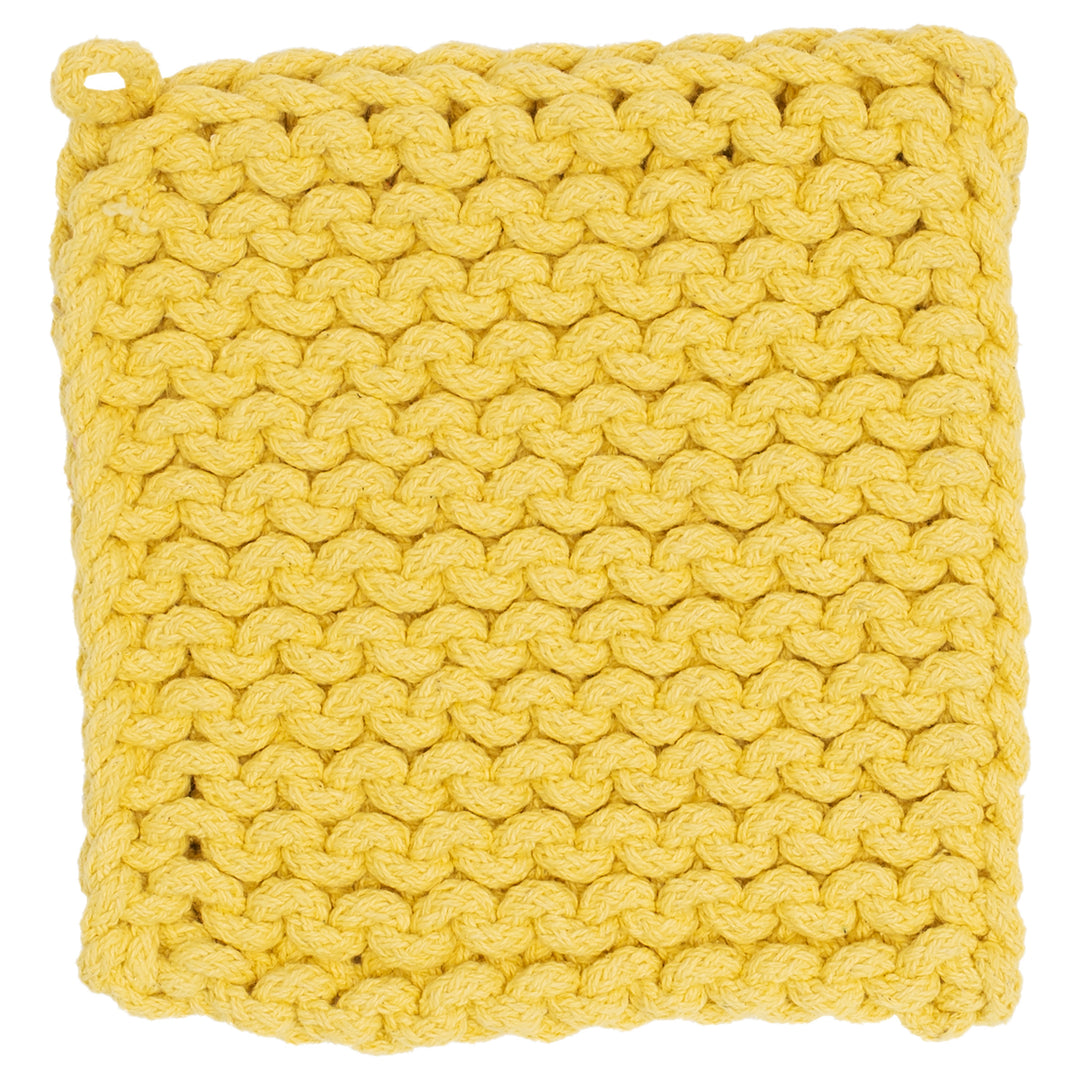 Yellow Chunky Knit Pot Holder