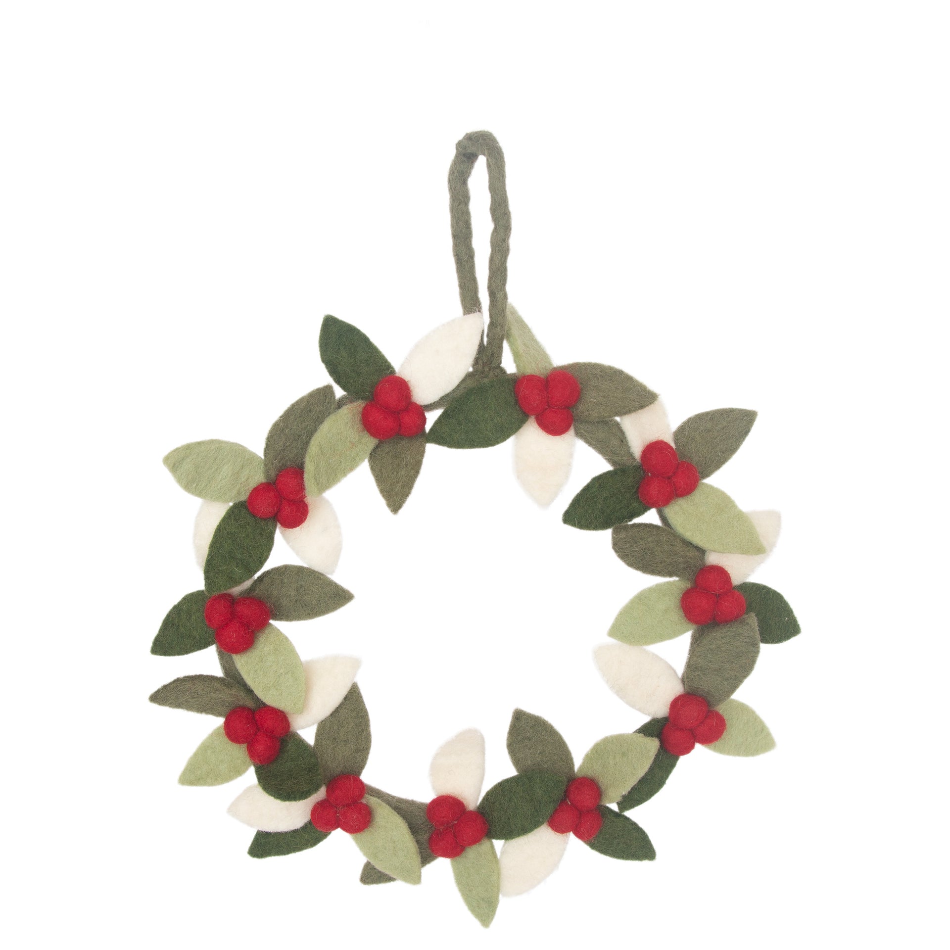 Holly And Berries Felted Wreath
