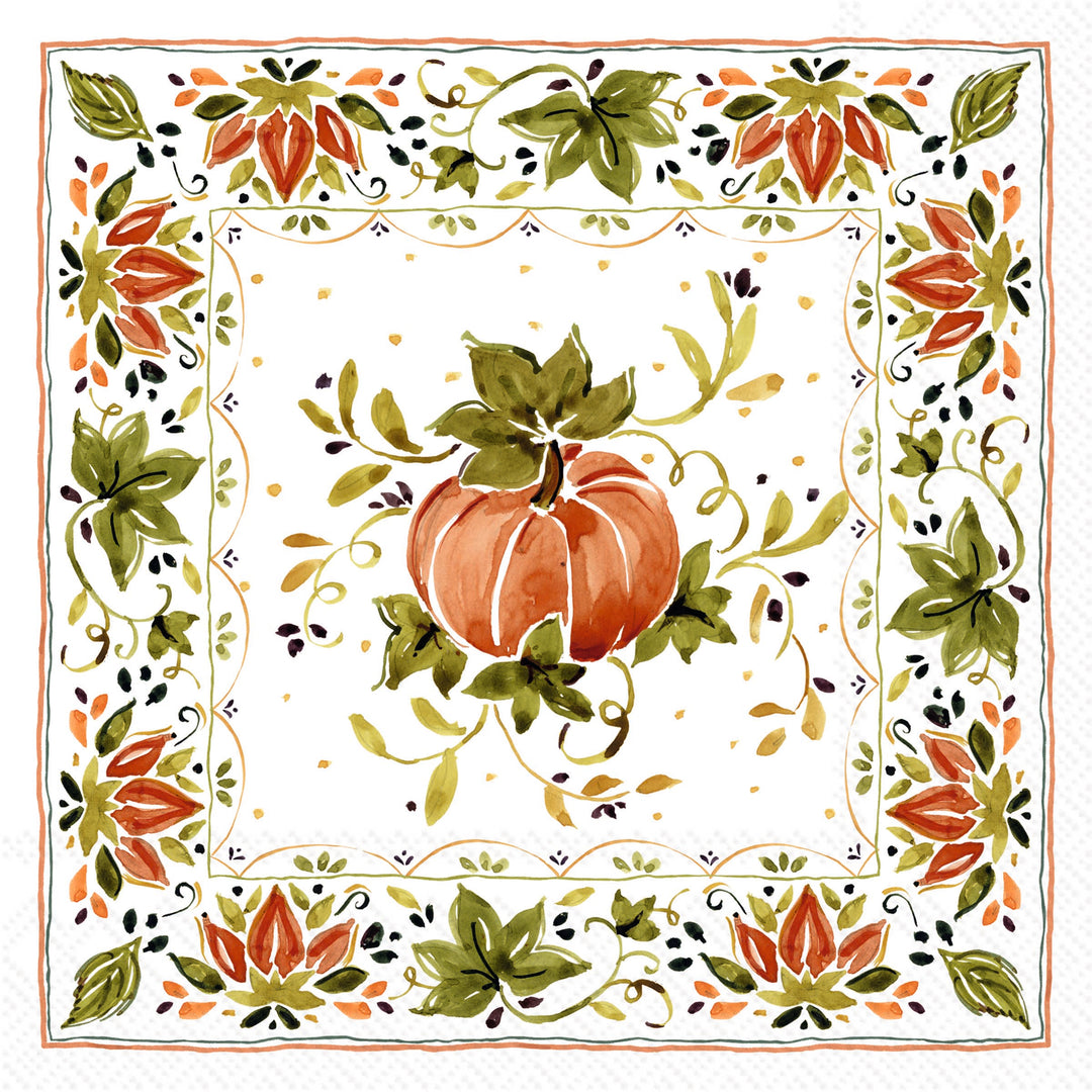 Pumpkins With Ornaments orange pumpkin Lunch Napkin