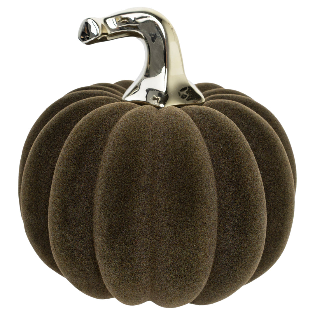 Hunter Green Flocked Pumpkin