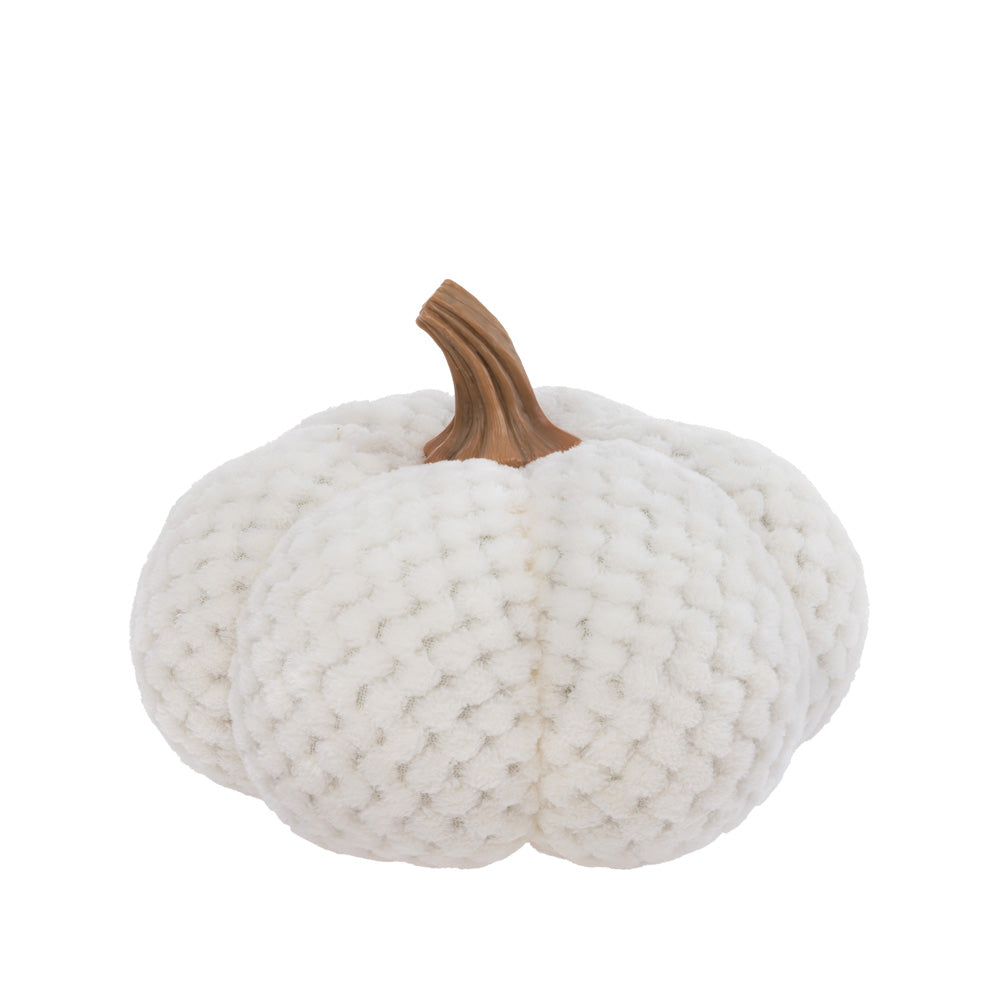 Small Cream Plush Pumpkin