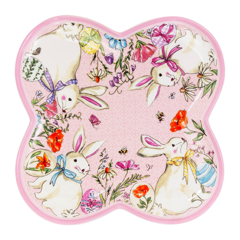 EASTER BUNNY CLOVER PLATTER