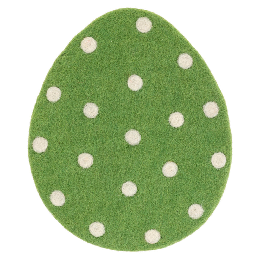 GREEN DOTTED EGG TRIVET